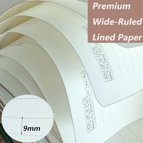 Classic Lined Writing Daily Journal for Men & Women - 360 Pages Hardcover Notebook with Vintage Sun & Moon Design, Blue