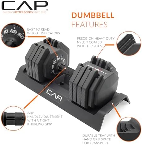 Adjustable Barbell 55 lb Hex Dumbbell Weights - Singles & Pairs | Multiple Handle Options | Fitness Enthusiasts | Home G