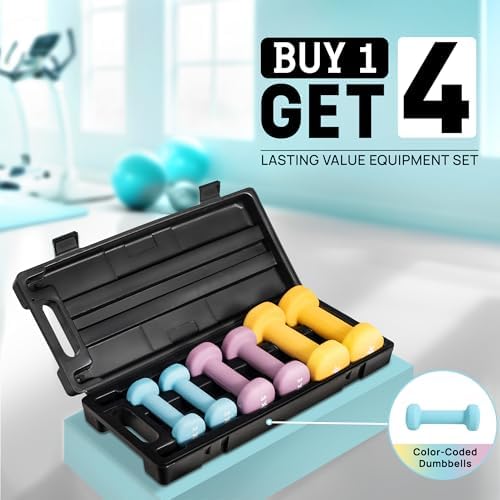 Yes4All Neoprene Coated Dumbbell Hand Weights with Multiple Weight Options for Home Gym Fitness Lovers | Yes4All Anti-R