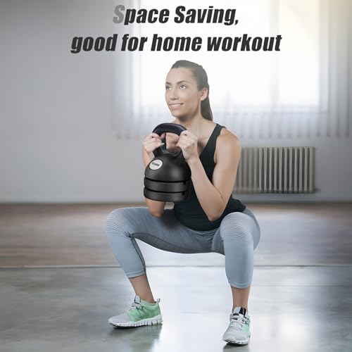 Adjustable Kettlebell Weight Set for Home Gym: 3-in-1 Kettlebells (5lbs 8lbs 12lbs) Full-Body Workout for Beginners | St