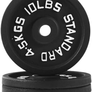 Fitvids 1-Inch Cast Iron Weight Plate - Strength Training & Weightlifting, Multiple Sizes