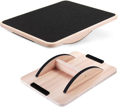 Yes4All Professional Anti-Slip Rocker Board for Leg Workout and Standing Desk Use | Yes4All 350LBS Wood Balance Board,