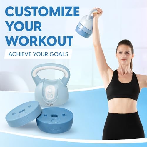 Yes4All Adjustable Kettlebell Set - Strength Training Kettlebells for Versatile Workouts - Adjustable Weight Kettlebells
