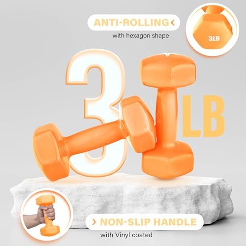 Yes4All Vinyl Hexagon Dumbbells - 2-in-1 Adjustable Set (2-15 lbs) for Home Gym Strength Training