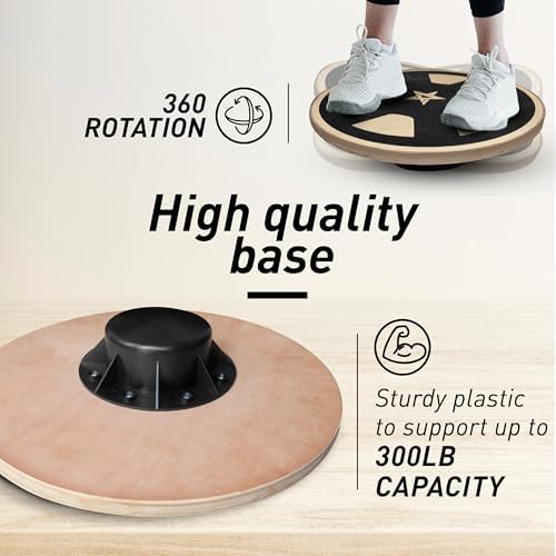 Yes4All Versatile Wooden Wobble Balance Board, Core Training, Exercise Balance Stability Trainer