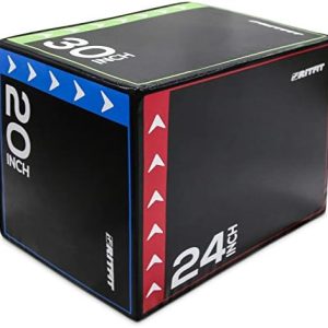 RitFit 3 in 1 Plyo Box Heavy Duty High Density Foam Jumping Box 20"x18"x16" Home Gym Fitness 440lb Weight Capacity