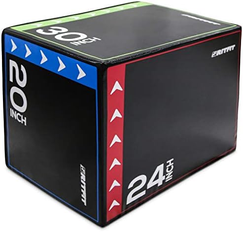 RitFit 3 in 1 Plyo Box Heavy Duty High Density Foam Jumping Box 20"x18"x16" Home Gym Fitness 440lb Weight Capacity