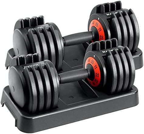 Adjustable 25/55 lbs Dumbbell Set for Home Workout, Suitable for Men and Women, Pair Dumbbells with Adjustable Weights