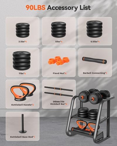 FEIERDUN Adjustable Dumbbells for Home Gym Use by Men and Women during Fitness Exercises
