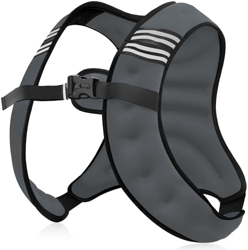 Weighted Vest for Men and Women - 10/15/20lbs - Reflective Stripe - Workout Equipment for Strength Training, Running, Wa