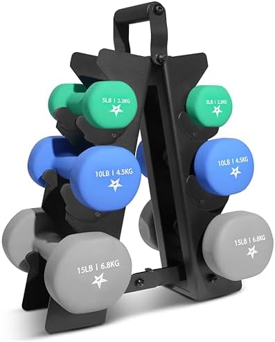 Yes4All Neoprene Coated Dumbbell Hand Weight Sets of 2 - Multiple Weight Options for Home Gym Fitness Users - Anti-Roll,