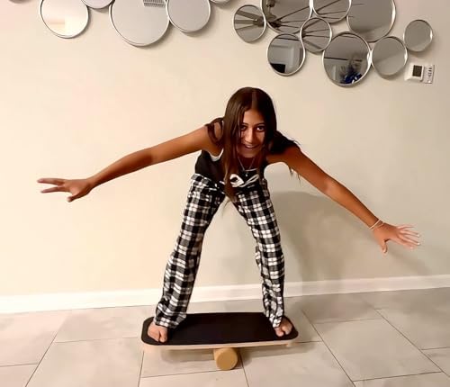 **Balance Board Trainer for Adults & Kids - Hockey Snowboard Wobble Board, Wood Made, 450lbs Core Trainer** | **Hockey