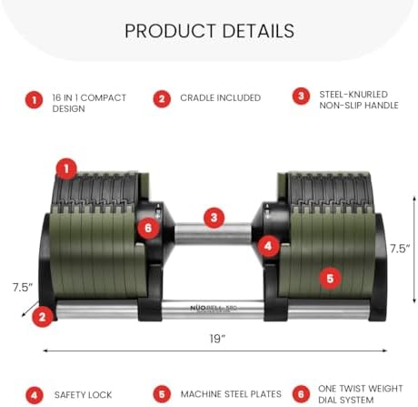 NUOBELL Adjustable Dumbbells 5-80 lbs: Versatile & Space-Saving, Perfect for Home Gym Enthusiasts & Workouts