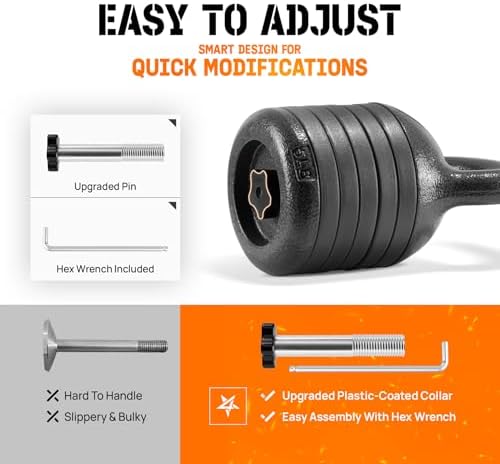 Yes4All Adjustable Kettlebell Set, 20-40 LB Weight Set, Black Yes4All Adjustable Kettlebell Set, Solid Cast Iron Handle,