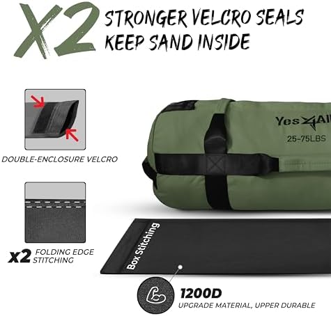 Yes4All Adjustable Sand Bags for Workout, Ideal for Home Gym and Fitness Lovers, Multiple Colors and Sizes Available (5