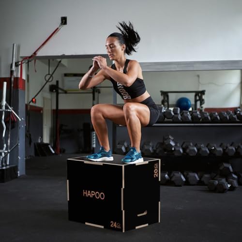 3 in 1 Plyo Box for Home Gym Jumping Conditioning Strength Training | Wooden Plyometric Jump Box for Home Gym 30"x24"x2