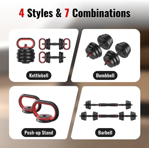 FEIERDUN Adjustable Dumbbells for Home Gym Use by Men and Women during Fitness Exercises