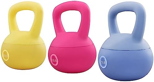 Fitvids Soft Kettlebells - Sea and Iron Sand Filled Weights - Color Coded Soft Vinyl Kettlebells - Multiple Sizes Fitv