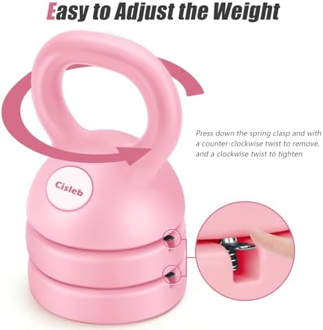 Adjustable Kettlebell Weight Set for Home Gym: 3-in-1 Kettlebells (5lbs 8lbs 12lbs) Full-Body Workout for Beginners | St