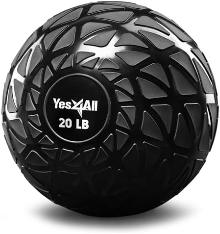 Yes4All Slam Balls, Durable PVC Sand Filled, Core Strengthening Workout Ball for Fitness Enthusiasts at Home Gym