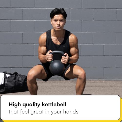 Kettlebell Kings Powder Coated Kettlebell Weights - 9-97 lb Strength Training Kettlebells for Men and Women - Home Gym E