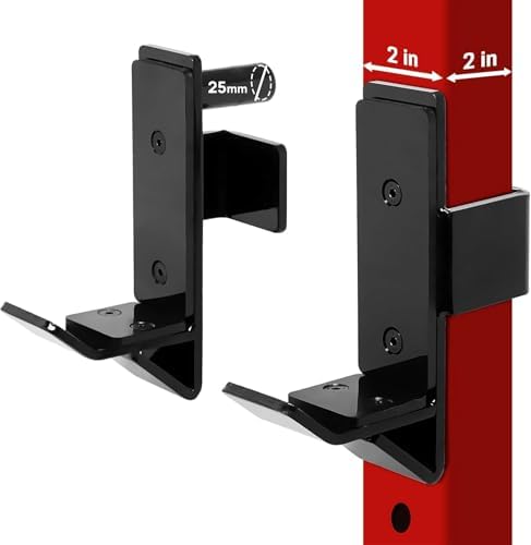 Yes4All Heavy Duty Power Rack J-Hooks & Attachments for 2x2 & 3x3 Power Racks – Ideal for Home Gym Fitness Lovers