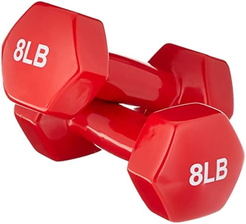 Amazon Basics Vinyl Coated Dumbbell Hand Weights for Home Gym Fitness Lovers | Amazon Basics Vinyl Coated Dumbbell Hand