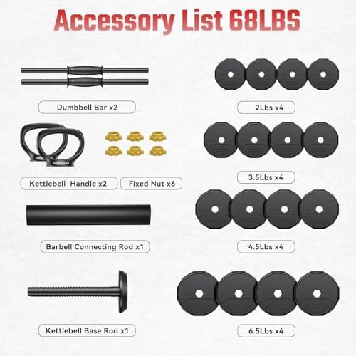 FEIERDUN Adjustable Dumbbells for Home Gym Use by Men and Women during Fitness Exercises