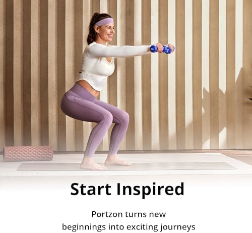 Portzon Dumbbells 10 Colors Options 1-15LB Anti-Slip Anti-Roll Hex Shape