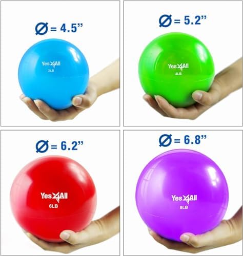 Yes4All Weighted Toning Balls for Exercise and Pilates | Yes4All Soft Medicine Balls for Balance and Flexibility Traini
