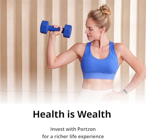 Portzon Dumbbells 10 Colors Options 1-15LB Anti-Slip Anti-Roll Hex Shape