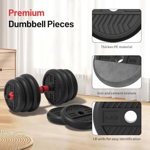 Adjustable Dumbbell Set for Men/Women Home Gym Exercise, 20/30/40/60/80lbs Used as Barbell/Kettlebells/Push Up Stand Hot