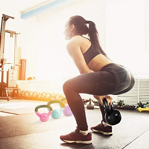 Yes4All Kettlebell, Stable Flat Bottom Kettlebell, Cast Iron Sets for Full Body Workout, Push Up, Grip Strength Training