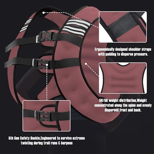 Weighted Vest for Men and Women - 10/15/20lbs - Reflective Stripe - Workout Equipment for Strength Training, Running, Wa