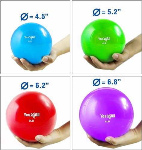 Yes4All Weighted Toning Balls for Exercise and Pilates | Yes4All Soft Medicine Balls for Balance and Flexibility Traini