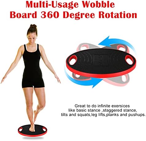 NalandaN Balance Board for Core Training Black NalandaN Wobble Board for Balance Exercises Black NalandaN Non-Skid T