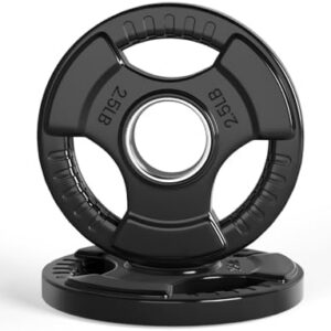 LIONSCOOL 2-Inch Rubber Olympic Grip Weight Plates Strength Training Weightlifting Solid Cast Iron Plate Home Gym |5-45L