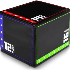 3-in-1 Plyometric Box Set - High-Density EPE & Compressed Foam Jump Box for Home Gym & HIIT & CrossFit - Non-Slip Box Ju