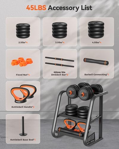 FEIERDUN Adjustable Dumbbells for Home Gym Use by Men and Women during Fitness Exercises
