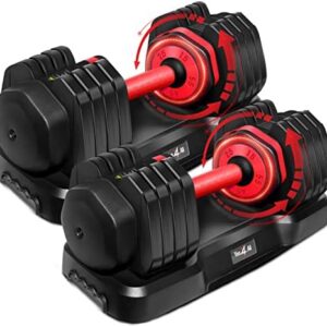 Yes4All 25/55LB Adjustable Dumbbells for Home Gym, 5-in-1 Dumbbells with Non-Slip Handle & Strong Prolocks | Yes4All Ad
