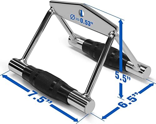 Yes4All Cable Machine Attachment Row Handles Tricep Rope Straight Bar V Bar LAT Pulldown Accessories 880 LB Load for Ho