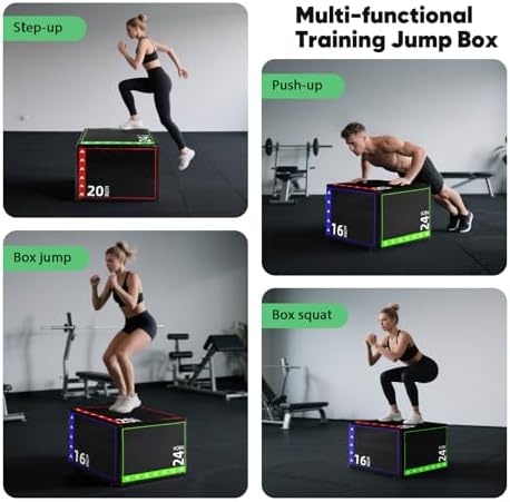 3-in-1 Plyometric Box Set - High-Density EPE & Compressed Foam Jump Box for Home Gym & HIIT & CrossFit - Non-Slip Box Ju