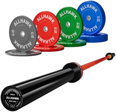 Olympic Barbell 7ft 45LB for Weightlifting Powerlifting, Home Gym Strength Training, Squats Deadlifts Presses Rows Curls