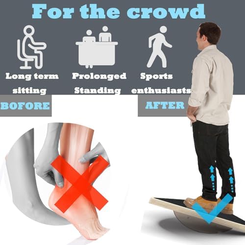 Anti-Slip Balance Board for Adults Ideal for Core Strength and Physical Therapy | Wooden Wobble Board for Adults Perfec