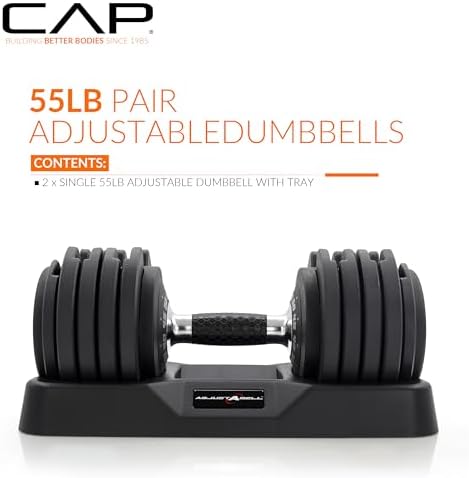 Adjustable Round Dumbbell Weights | CAP Barbell | Multiple Handle Options, Singles & Pairs | 1|5 lb, 25 lb & 55 lb | Gym
