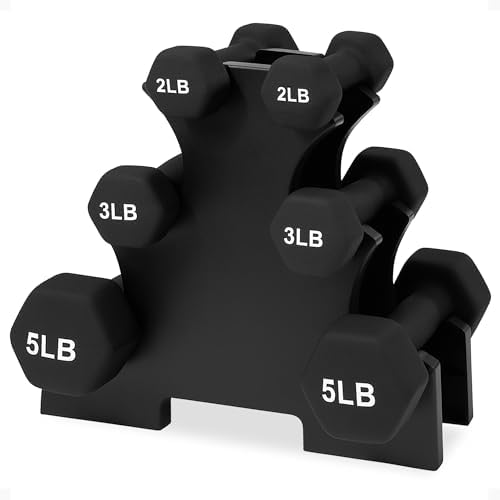 BalanceFrom Neoprene Coated Iron Dumbbell Hex Weights Set for Strength Training at Home | BalanceFrom Non-Slip Iron Dum