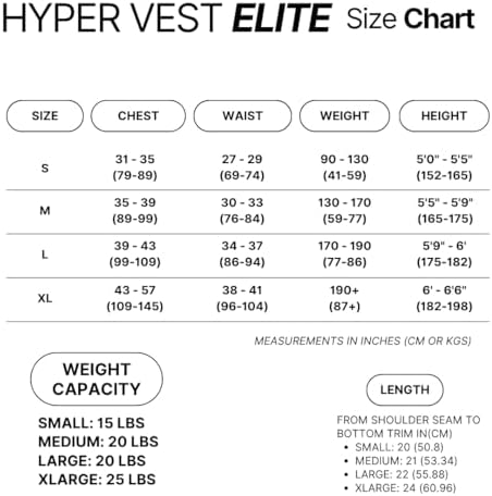 HYPERWEAR Hyper Vest ELITE - Adjustable Weight Vest - Stretch CORDURA® Fabric - Zipper Thin Steel Weights - Running & St
