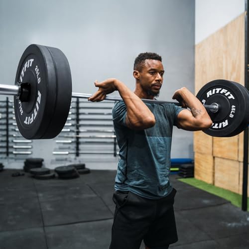 RitFit 7FT Olympic Barbell for Strength and Weightlifting Training - 2 Inch Olympic Bar for Squat, Deadlift, Bench Press