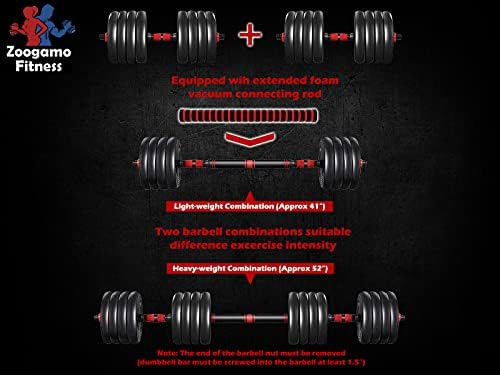 Adjustable Dumbbells Set for Home Gym Work Out Training | Free Weight with Connecting Rod Ideal for Fitness Enthusiasts