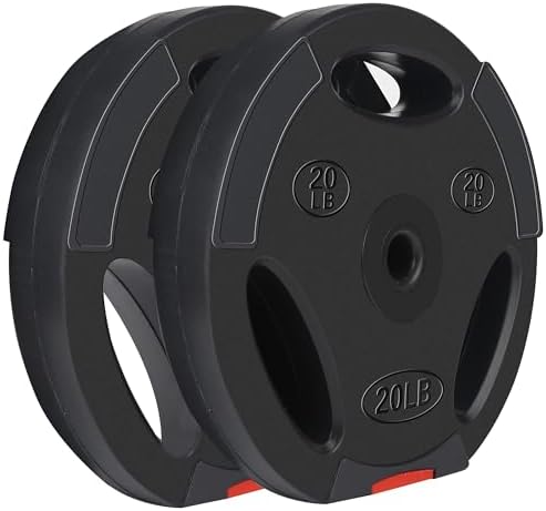 Fitvids Vinyl Standard 1-Inch Plate Weight Plate Set for Strength Training and Bodybuilders at the Gym